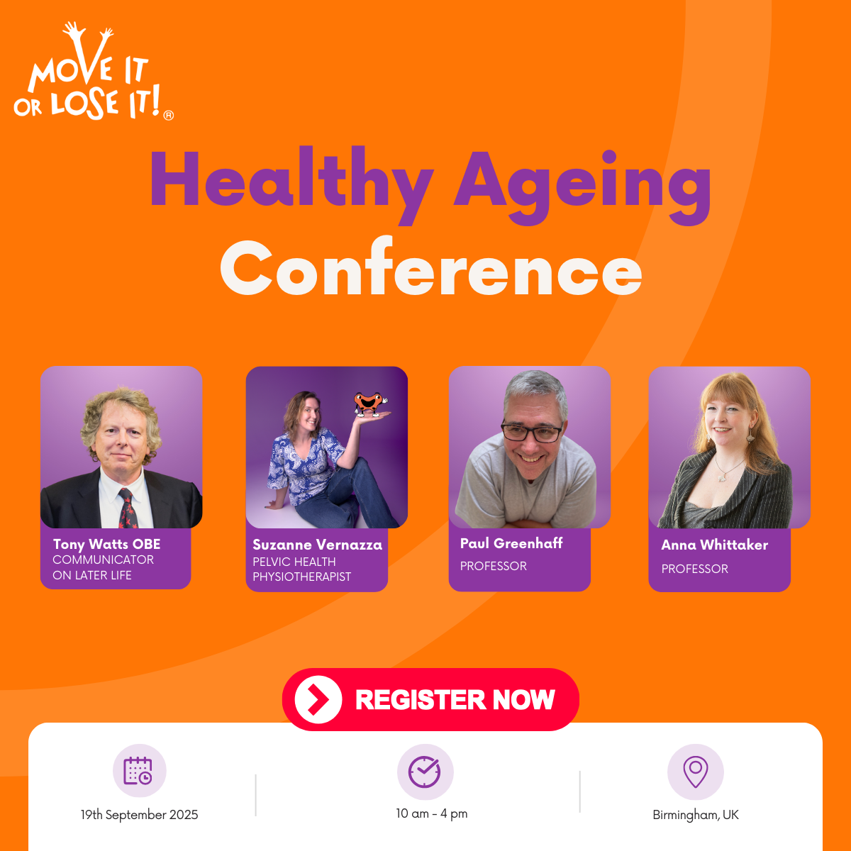 Move it or Lose it Healthy Ageing Conference older people