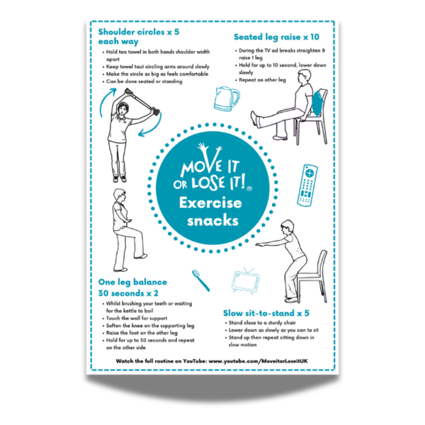 Exercise snacks tea towel